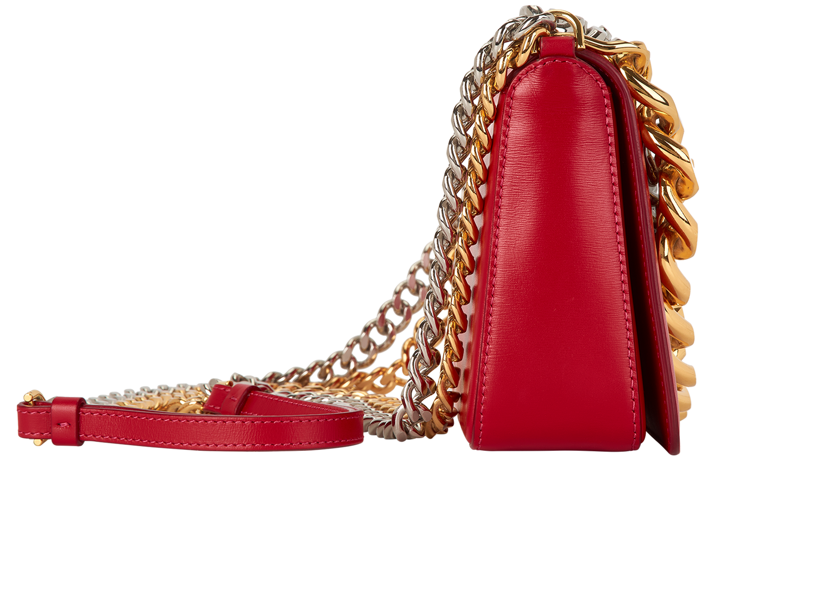 Triple Chain, &pound;850, Handbags, Pink, Leather, Side view